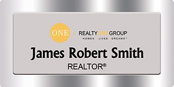 Realty One Group Name Badges Silver (W:3