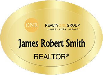 Realty One Group Name Badges Oval Golden (W:2