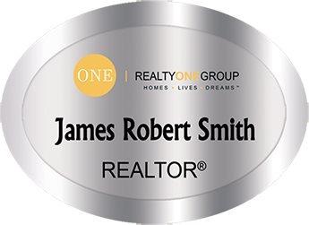 Realty One Group Name Badges Oval Silver (W:2