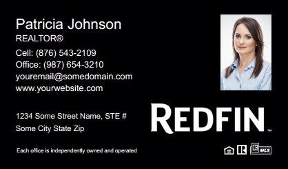 Redfin-Business-Card-Compact-With-Small-Photo-TH23B-P2-L3-D3-Black