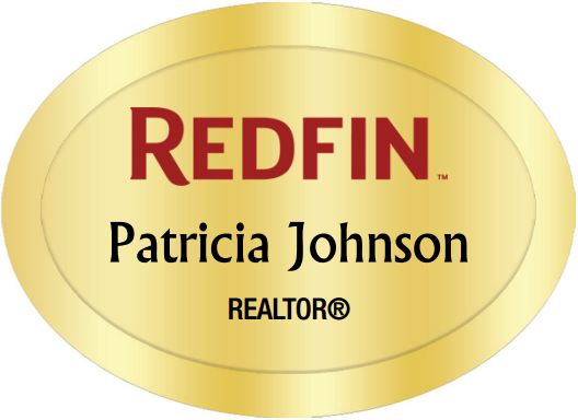 Redfin Name Badges Oval Golden (W:2