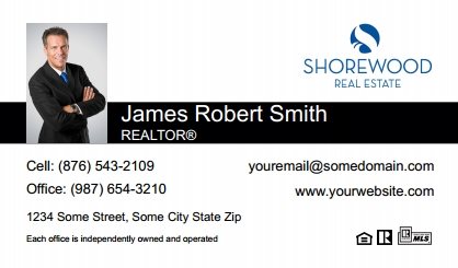 Shorewood-Realtors-Business-Card-Compact-With-Small-Photo-T2-TH16BW-P1-L1-D1-Black-White