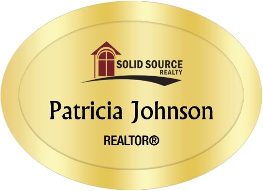 Solid Source Realty Inc Name Badges Oval Golden (W:2