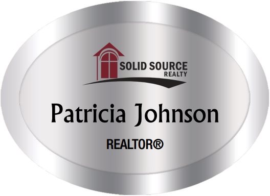 Solid Source Realty Inc Name Badges Oval Silver (W:2
