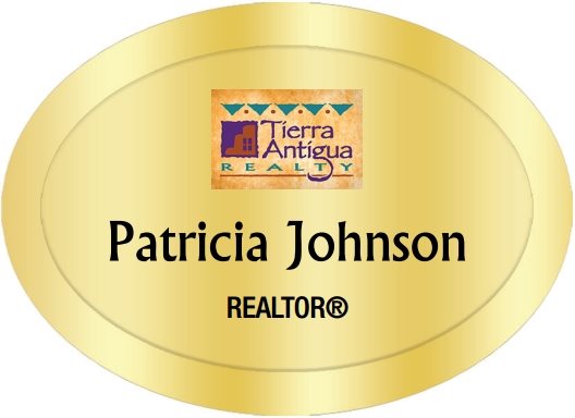 Tierra Antigua Realty Name Badges Oval Golden (W:2