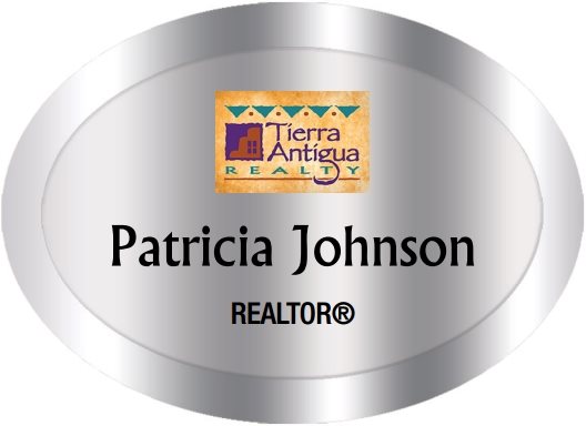 Tierra Antigua Realty Name Badges Oval Silver (W:2