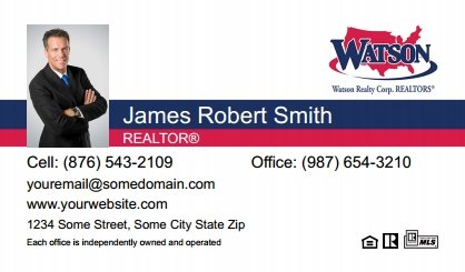 Watson-Realty-Business-Card-Compact-With-Small-Photo-TH30C-P1-L1-D1-Blue-Red-White