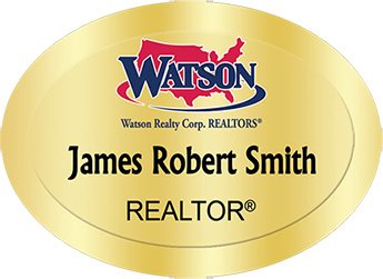 Watson Realty Name Badges Oval Golden (W:2