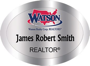 Watson Realty Name Badges Oval Silver (W:2
