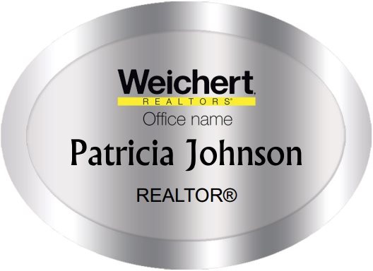 Weichert Name Badges Oval Silver (W:2