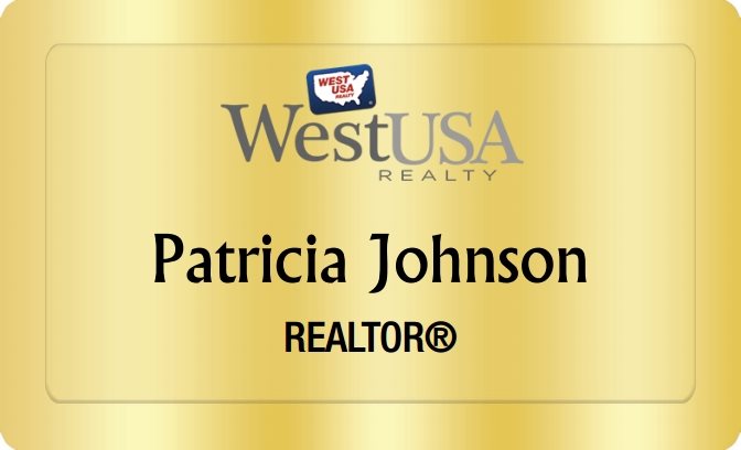 West Usa Realty Name Badges Golden (W:2