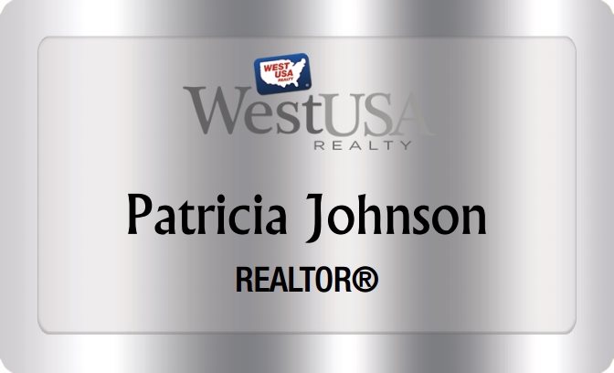West Usa Realty Name Badges Silver (W:2