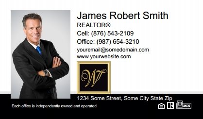 William-Davis-Realty-Business-Card-Compact-With-Full-Photo-T4-TH04BW-P1-L1-D3-Black-White-Others
