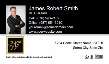 William-Davis-Realty-Business-Card-Compact-With-Small-Photo-T4-TH17BW-P1-L1-D1-Black-White-Others