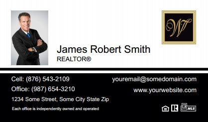 William-Davis-Realty-Business-Card-Compact-With-Small-Photo-T4-TH23BW-P1-L1-D3-Black-White