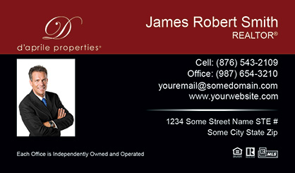 daprile-properties-Business-Card-Core-With-Small-Photo-TH60-P1-L3-D3-Red-Black