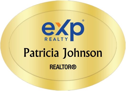 eXp Realty Name Badges Oval Golden (W:2