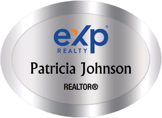 eXp Realty Name Badges Oval Silver (W:2